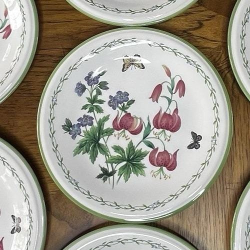 1 Mikasa Studio Nova Garden Bloom Butterflies Salad / Dessert Plates Vintage EUC